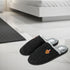 Mens Slip On Faux Fur Mule Slipper - Black